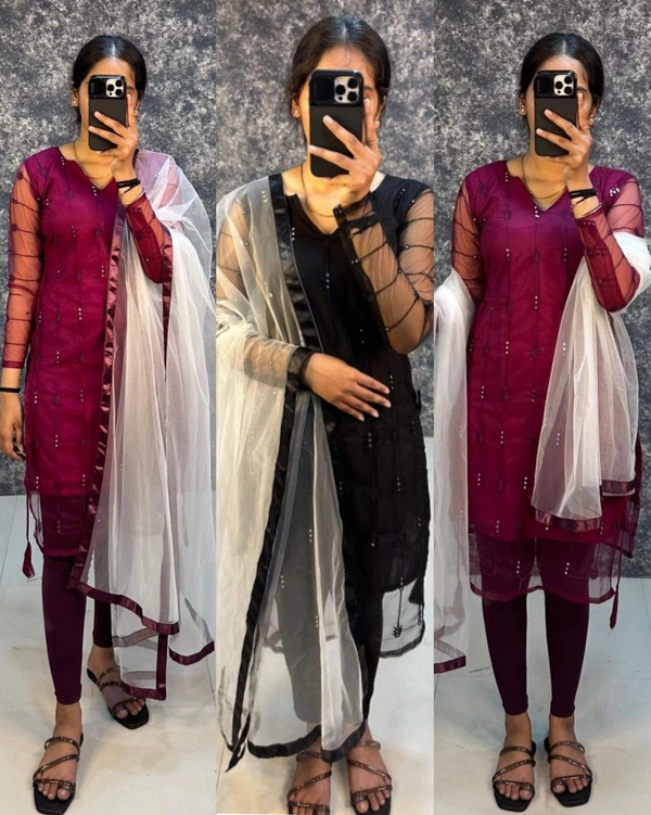 HEAVY BUTTERFLY NET WiTH 9 mm Sequence Work💎 - Maroon, 2XL