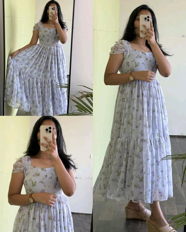 This Unique Style Georgette dress With beautiful colour Adding The Charm Just The Way Lights Do To Festival - M