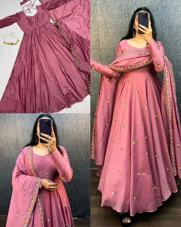 QUEEN LOOK TRENDY EXCLUSIVE MASTER GOWN SERIES FESTIVAL SALES - Pink, M