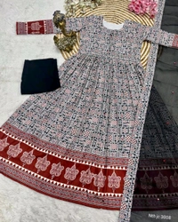 Introducing New Festival Spacial Kalamkari Gown with Full Set - Mine Shaft, 2XL