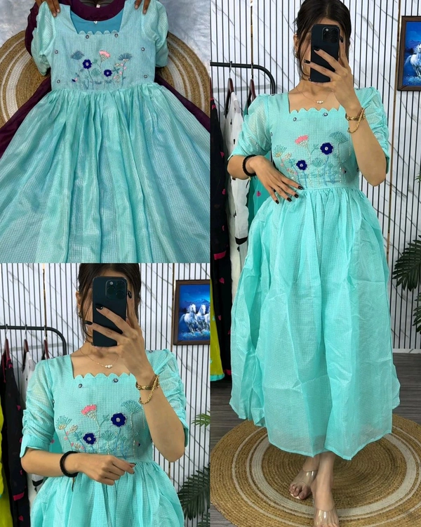 ✨Most Trending Beautiful Stylist Gown with Handwork – Where Elegance Meets Comfort! ✨ - Pink, M