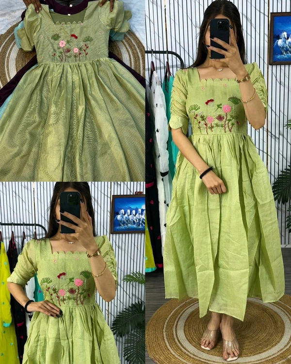 ✨Most Trending Beautiful Stylist Gown with Handwork – Where Elegance Meets Comfort! ✨ - Pink, M