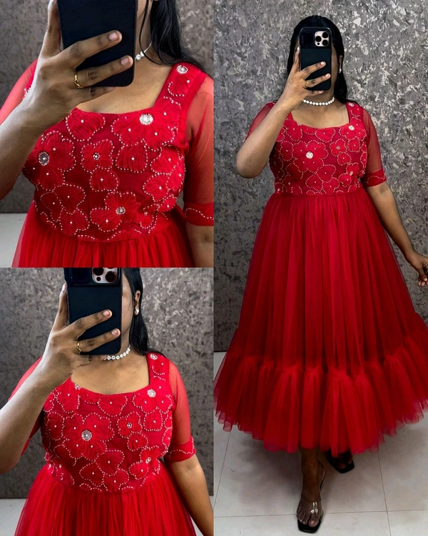 Launching Barbie doll frocks for upcoming diwali - Red, XL