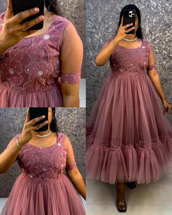 Launching Barbie doll frocks for upcoming diwali - Turkish Rose, L