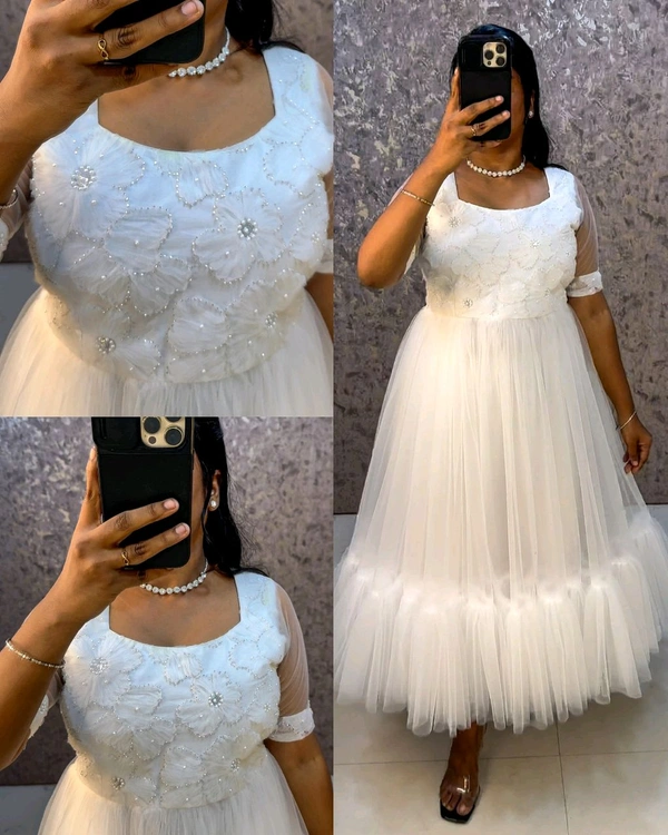 Launching Barbie doll frocks for upcoming diwali - White, XL