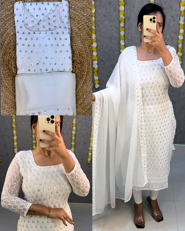 New Launching chikankari Side knot kurti + dupata only - Wine, S