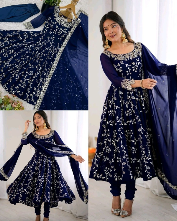 Trendy Women’s Ethnic Anarkali Gown Fully Stitched & Ready to Wear
- Navy Blue, M