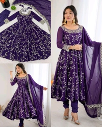 Trendy Women’s Ethnic Anarkali Gown Fully Stitched & Ready to Wear
- Navy Blue, M