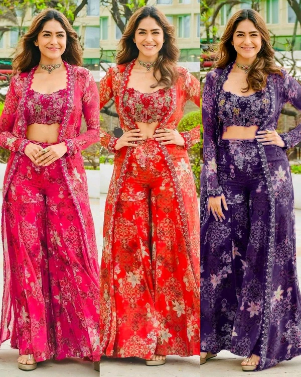 Designer Sharara Set - Cherry Pie, L