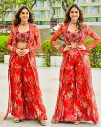 Designer Sharara Set - Cherry Pie, L