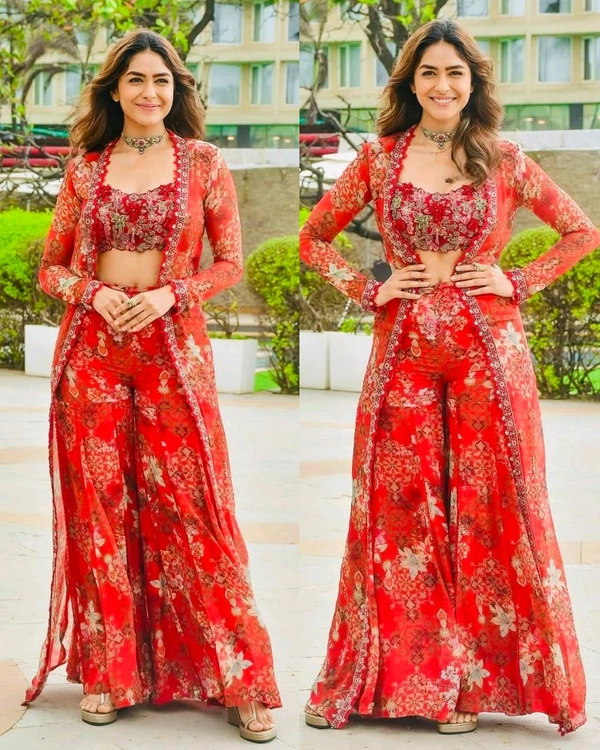 Designer Sharara Set - Cherry Pie, L