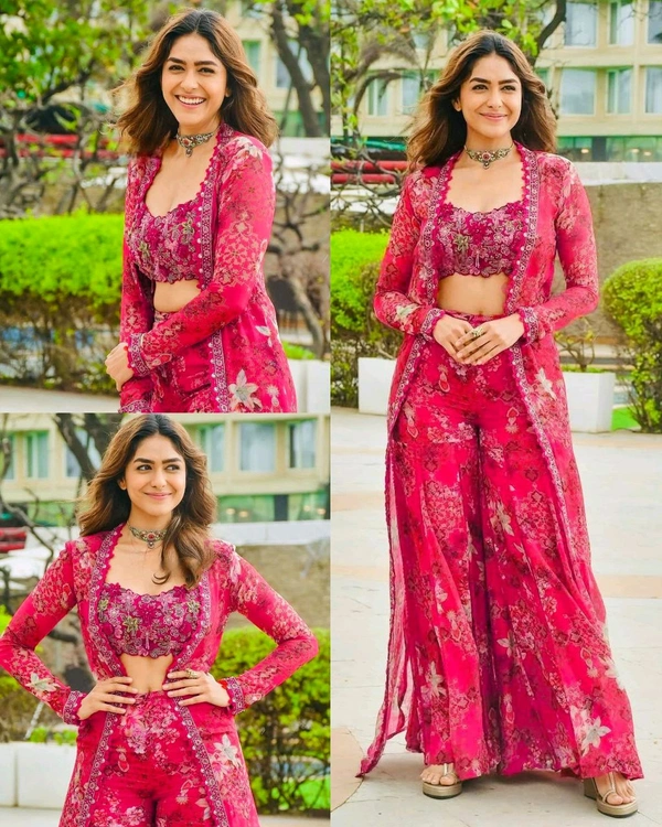 Designer Sharara Set - Cherry Pie, L