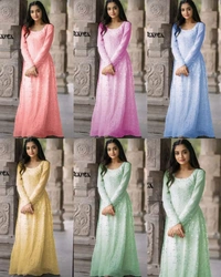 NEW STYLISH GEORGETTE WITH SEQUANCE WORK  - 2XL, White