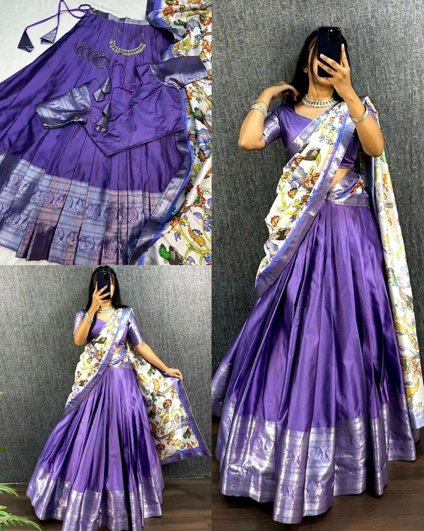 Traditional Look Ready To Wear Beautiful Festival Lehanga - Purple, XL