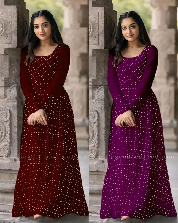 NEW STYLISH GEORGETTE WITH SEQUANCE WORK  - S, Purple