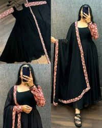 Trendy Black Beauty Kurti With Dupatta - S, 1st Maroon
