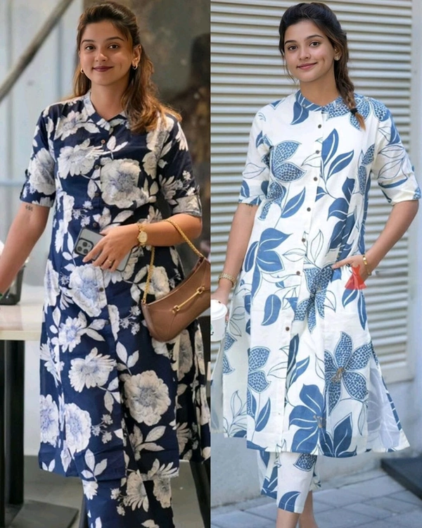Trendy daily college & office wear Co-ord Set outfit relaxed & comfort fit - Blue, XL