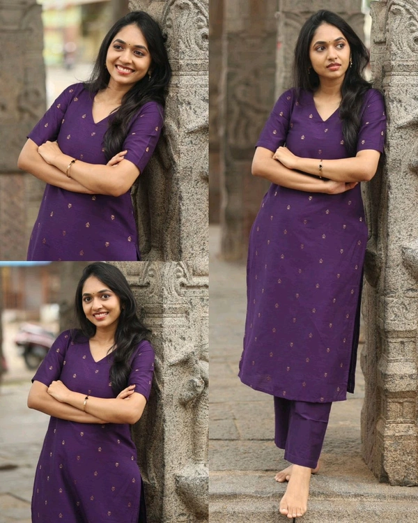 Elegant Cotton Kurta With Pant Co-ord Set - XL