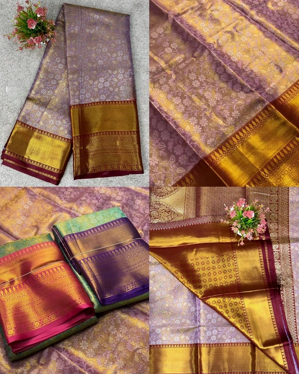 Trendy Kanjiviram pattu silk pure gold zari weaving Bridal saree
- Paradiso with Dark Pink border, Free Size