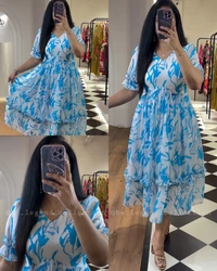 Summer special Cotton Middi Dress - Purple, M