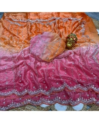 Trendy the luxurious and glamorous super hand work saree - Pink, Free Size