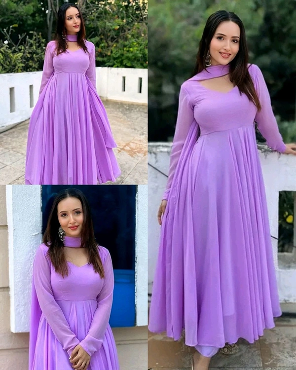 Super Trendy Budget friendly Georgette Anarkali Gown With Dupatta
- XL, Mauve