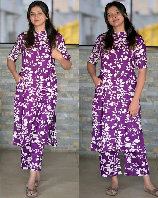 Trendy daily college & office wear Co-ord Set outfit relaxed & comfort fit
- Purple, 2XL