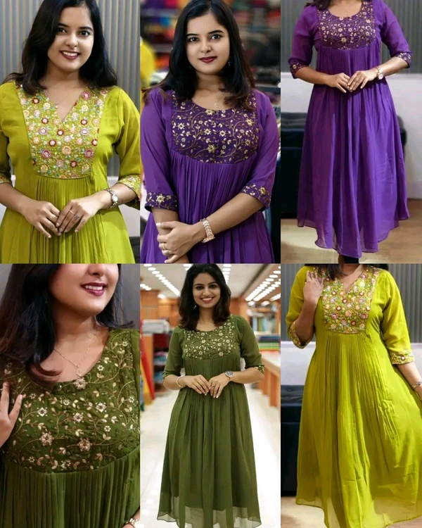 Trendy Special Launching Beautiful Handwork Kurti - Blue, M