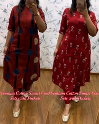Premium Cotton Coord Sets with Both Side Pockets - Fire, S