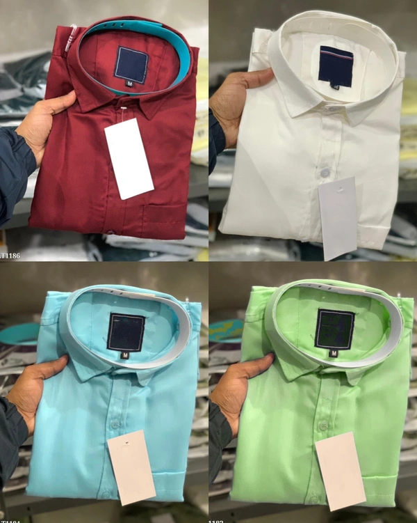 Trending Men's Wear Plain Stylish Shirts - Navy Blue, XL