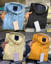 Trending Men's Wear Plain Stylish Shirts - Navy Blue, XL