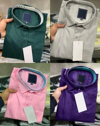 Trending Men's Wear Plain Stylish Shirts - Navy Blue, XL