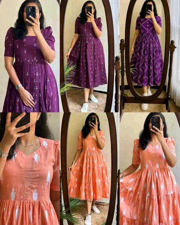 Introducing Beautiful prints of pure and rich Soft Cotton - Peach, 2XL