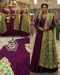 Pretty Attractive Gown with Dupatta
- M