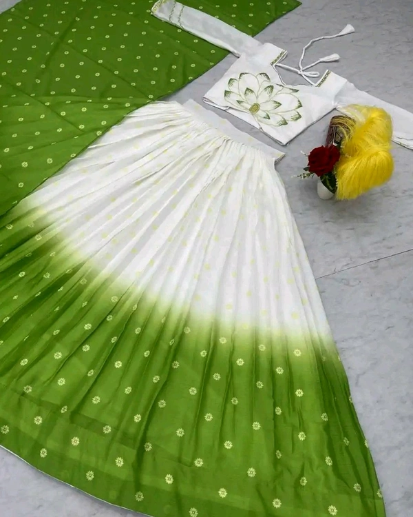 Trendy Launching Beautiful Lehenga - 2XL, Olive Drab