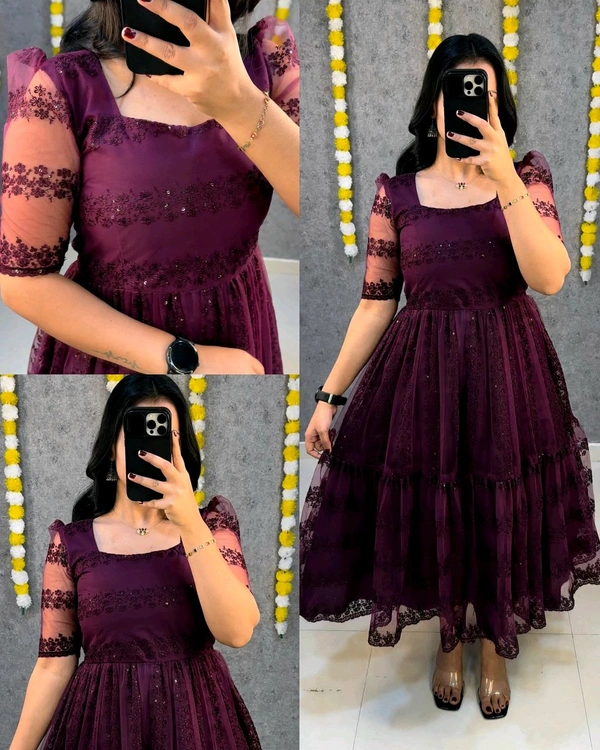 Launching beautiful flower-embroidery sequence work frocks to make your princess look even more cute and pretty
- Choco, S