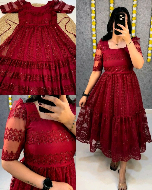 Launching beautiful flower-embroidery sequence work frocks to make your princess look even more cute and pretty
- Choco, S