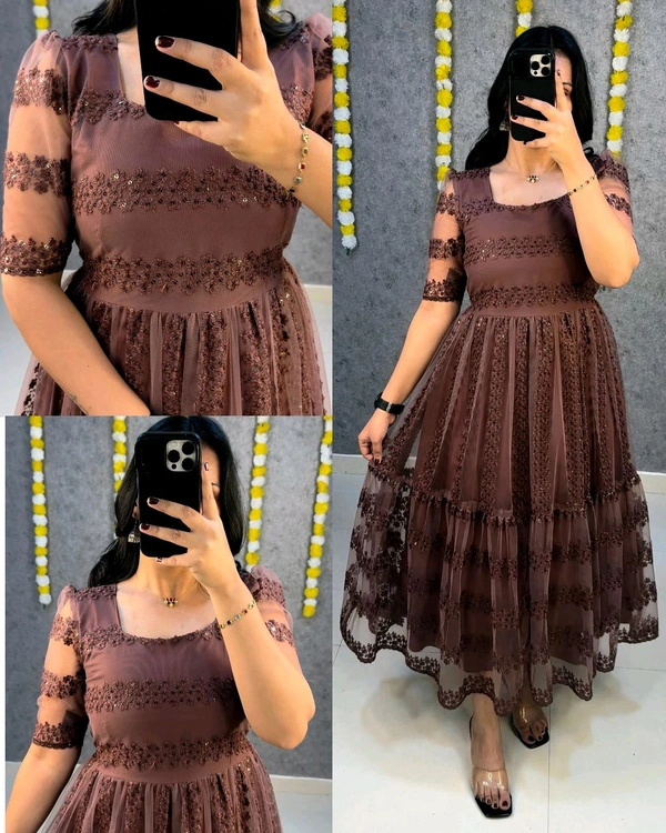 Launching beautiful flower-embroidery sequence work frocks to make your princess look even more cute and pretty
- Choco, M