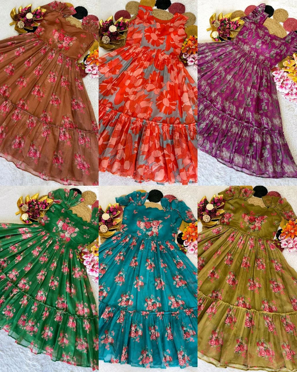 Multi Gown Chanderi main image 1