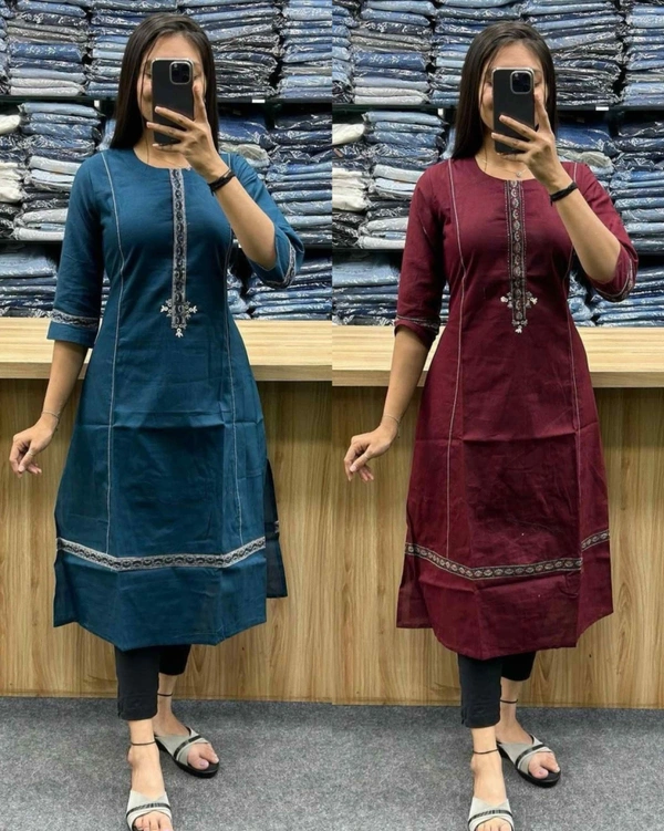 Premium cotton Summer Kurti - Black, 2XL