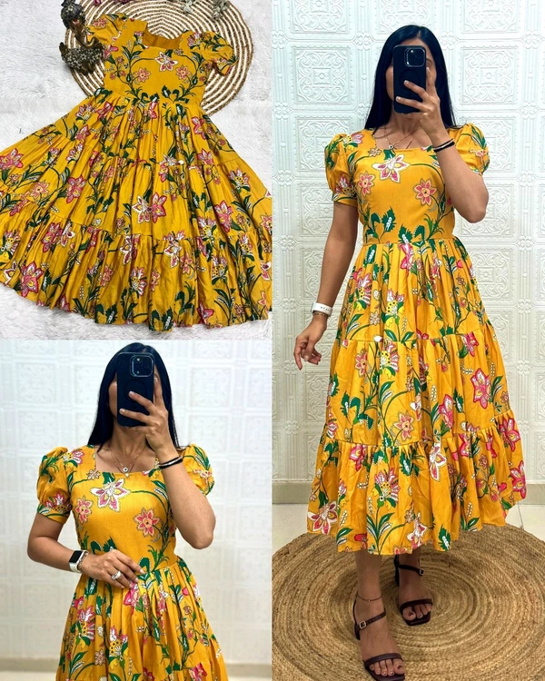 Trendy Bueatiful Maxi - Yellow, M