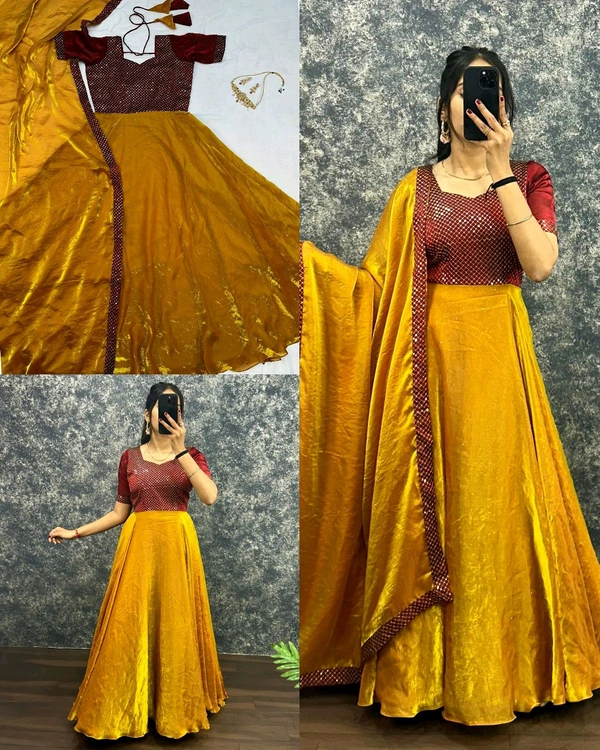 New Festivel Launch Gown with Dupatta - M, Mango