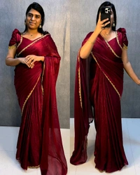 30 Secounds Ready made Gown Saree
- XL, Yukon Gold