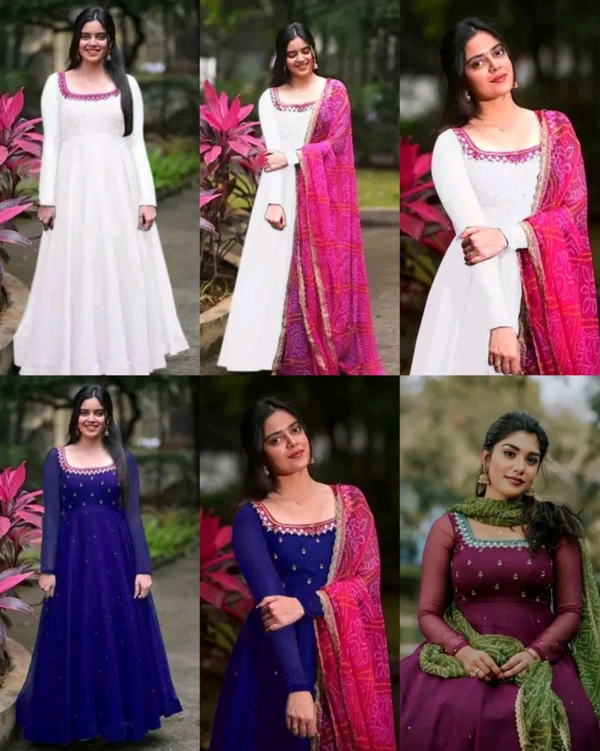 Uniquely Embriodry designed with full sleeves And Full Cut Dupatta . It is giving perfect stylish look for this season - Wine With Green, L