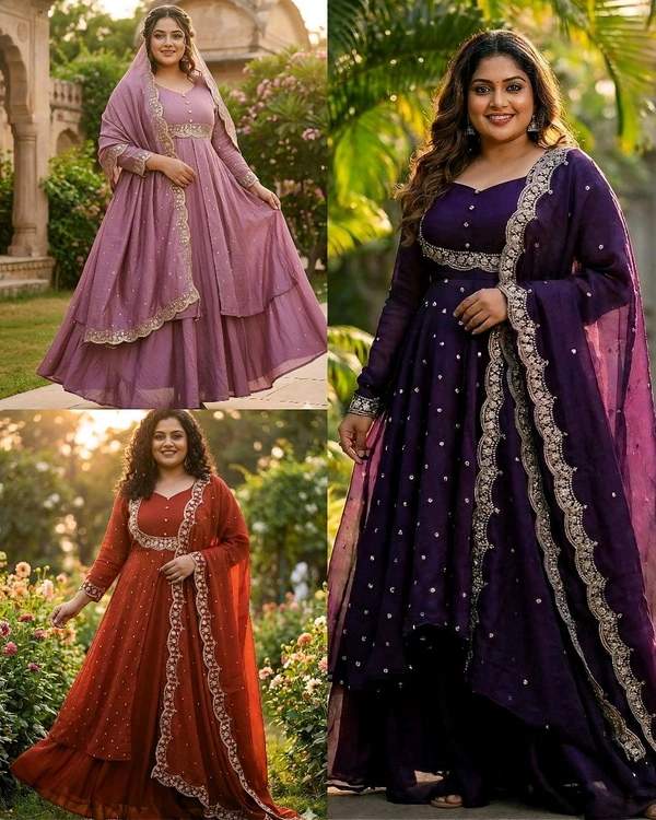 Unveiling Our Stunning Cape Top in Radiant Colours, Paired With a Skirt And Dupptta A Standout Ensemble For Wedding Function, Offering Elegance For Any Function Or Party! ✨ - 2XL, Lilac