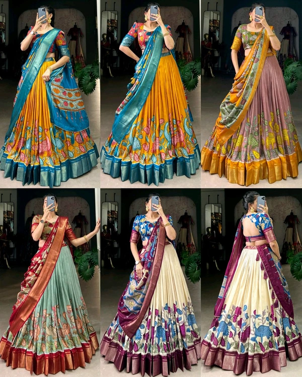 Women's Collection Dolla Silk Lehenga Choli Patola Print with Foil Work - Pirate Gold 1st