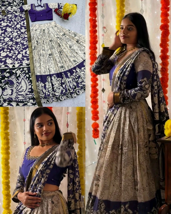 New Super Trendy Festival Special Kalamkari Lehenga choli
- M