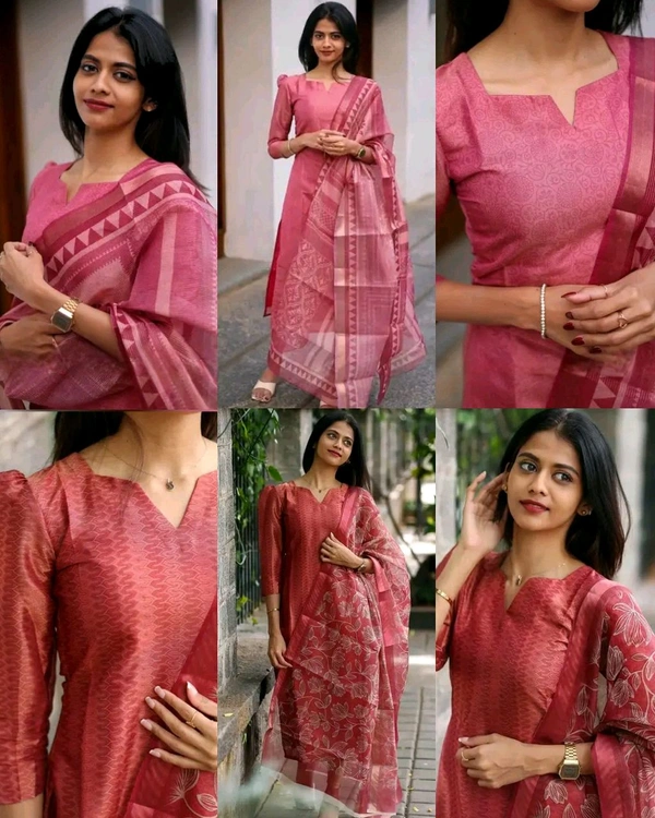 Beautiful Women’s Attractive Kurta Set - XL, Apple Blossom