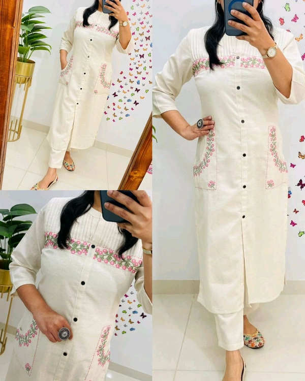 Trendy daily college & office wear Co-ord Set outfit relaxed & comfort fit
- XL, White