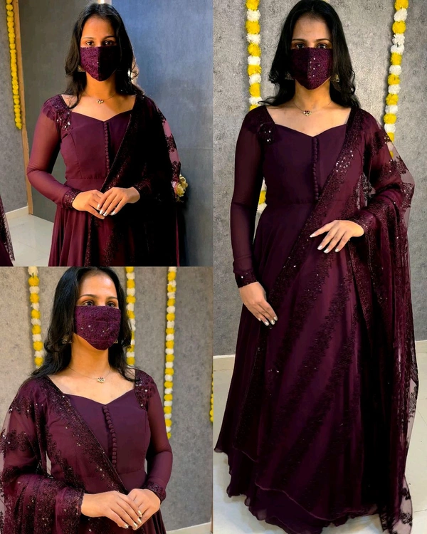 Trendy Launching This Beautiful Gown with attractive Dupatta
- 5XL, Purple